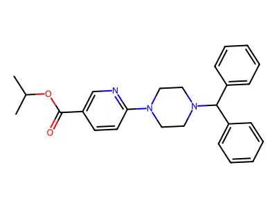 Isopropyl 6-(4-benzhydrylpiperazino)nicotinate structure