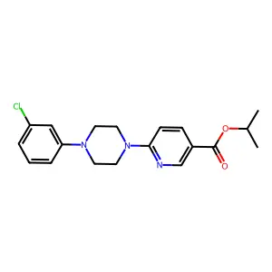 Propan-2-yl 6-[4-(3-chlorophenyl)piperazin-1-yl]pyridine-3-carboxylate structure