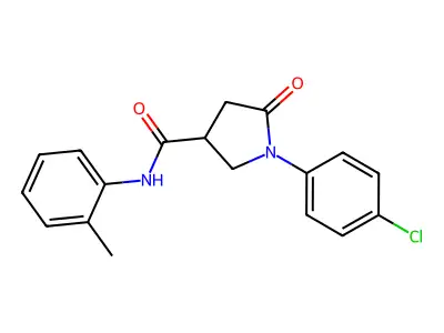 1-(4-chlorophenyl)-N-(2-methylphenyl)-5-oxopyrrolidine-3-carboxamide structure