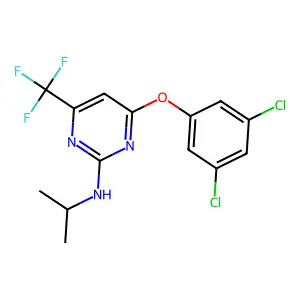 N-[4-(3,5-dichlorophenoxy)-6-(trifluoromethyl)-2-pyrimidinyl]-N-isopropylamine structure