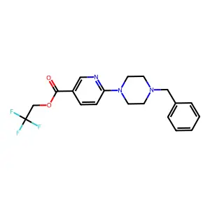 2,2,2-Trifluoroethyl 6-(4-benzylpiperazino)nicotinate structure