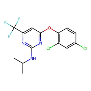 N-[4-(2,4-dichlorophenoxy)-6-(trifluoromethyl)-2-pyrimidinyl]-N-isopropylamine structure