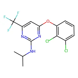 N-[4-(2,3-dichlorophenoxy)-6-(trifluoromethyl)-2-pyrimidinyl]-N-isopropylamine structure