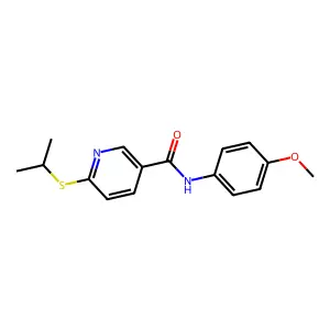6-(isopropylsulfanyl)-N-(4-methoxyphenyl)nicotinamide structure