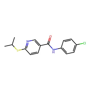 N-(4-chlorophenyl)-6-(isopropylsulfanyl)nicotinamide structure