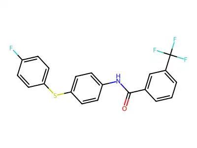 N-{4-[(4-fluorophenyl)sulfanyl]phenyl}-3-(trifluoromethyl)benzenecarboxamide structure