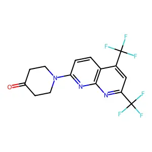 1-[5,7-bis(trifluoromethyl)[1,8]naphthyridin-2-yl]tetrahydro-4(1H)-pyridinone structure