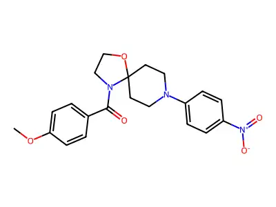 (4-Methoxyphenyl)[8-(4-nitrophenyl)-1-oxa-4,8-diazaspiro[4.5]dec-4-yl]methanone structure