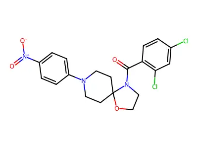 (2,4-dichlorophenyl)[8-(4-nitrophenyl)-1-oxa-4,8-diazaspiro[4.5]dec-4-yl]methanone structure