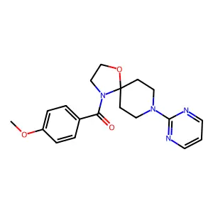 (4-Methoxyphenyl)[8-(2-pyrimidinyl)-1-oxa-4,8-diazaspiro[4.5]dec-4-yl]methanone structure
