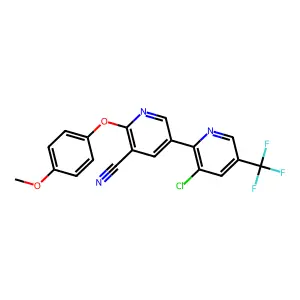 2-(4-Methoxyphenoxy)-3-cyano-5-(3-chloro-5-trifluoromethyl-2-pyridyl)pyridine structure