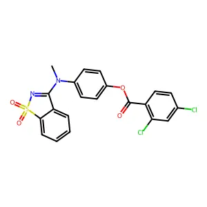 4-[(1,1-Dioxido-1,2-benzothiazol-3-yl)(methyl)amino]phenyl 2,4-dichlorobenzoate structure
