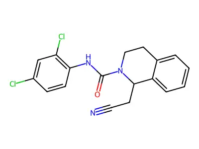 1-(cyanomethyl)-N-(2,4-dichlorophenyl)-3,4-dihydro-2(1H)-isoquinolinecarboxamide structure