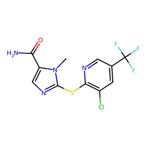 C11H8ClF3N4OS structure