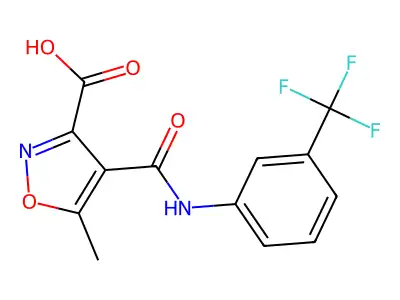 5-Methyl-4-{[3-(trifluoromethyl)anilino]carbonyl}-3-isoxazolecarboxylic acid structure