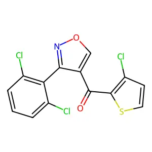 (3-Chloro-2-thienyl)[3-(2,6-dichlorophenyl)-4-isoxazolyl]methanone structure