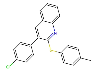 3-(4-Chlorophenyl)-2-[(4-methylphenyl)sulfanyl]quinoline structure