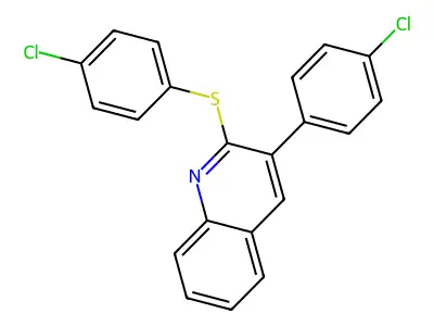 3-(4-Chlorophenyl)-2-[(4-chlorophenyl)sulfanyl]quinoline structure