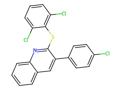 3-(4-Chlorophenyl)-2-[(2,6-dichlorophenyl)sulfanyl]quinoline structure