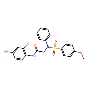 N-(2,4-dichlorophenyl)-2-{[(4-methoxyphenyl)sulfonyl]anilino}acetamide structure