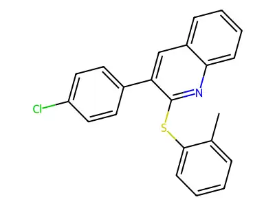 3-(4-Chlorophenyl)-2-[(2-methylphenyl)sulfanyl]quinoline structure