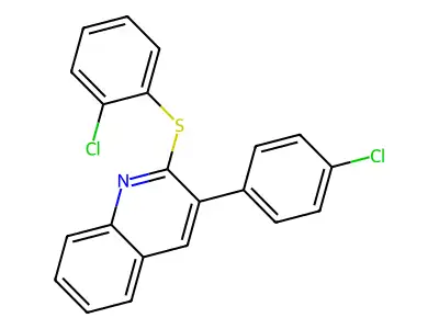 3-(4-Chlorophenyl)-2-[(2-chlorophenyl)sulfanyl]quinoline structure