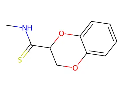 N-methyl-2,3-dihydro-1,4-benzodioxine-3-carbothioamide structure