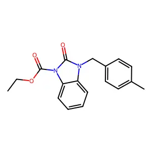 ethyl 3-(4-methylbenzyl)-2-oxo-2,3-dihydro-1H-1,3-benzimidazole-1-carboxylate structure