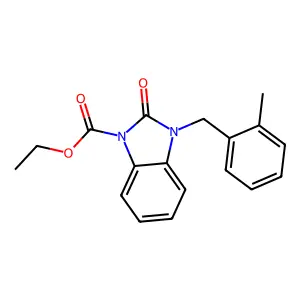 ethyl 3-(2-methylbenzyl)-2-oxo-2,3-dihydro-1H-1,3-benzimidazole-1-carboxylate structure
