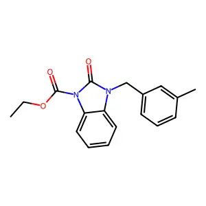 ethyl 3-(3-methylbenzyl)-2-oxo-2,3-dihydro-1H-1,3-benzimidazole-1-carboxylate structure