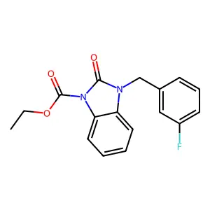 ethyl 3-(3-fluorobenzyl)-2-oxo-2,3-dihydro-1H-1,3-benzimidazole-1-carboxylate structure
