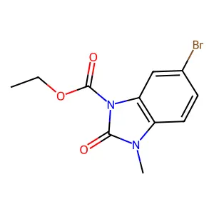 ethyl 6-bromo-3-methyl-2-oxo-2,3-dihydro-1H-1,3-benzimidazole-1-carboxylate structure