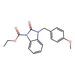 ethyl 3-(4-methoxybenzyl)-2-oxo-2,3-dihydro-1H-1,3-benzimidazole-1-carboxylate structure