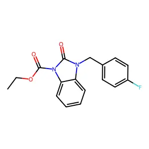ethyl 3-(4-fluorobenzyl)-2-oxo-2,3-dihydro-1H-1,3-benzimidazole-1-carboxylate structure
