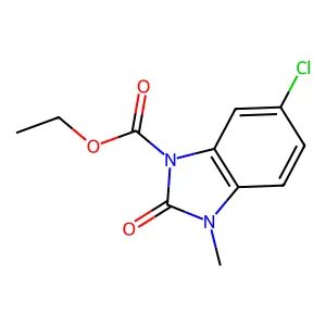ethyl 6-chloro-3-methyl-2-oxo-2,3-dihydro-1H-1,3-benzimidazole-1-carboxylate structure