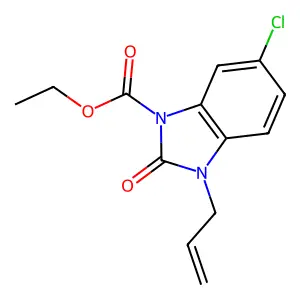 ethyl 3-allyl-6-chloro-2-oxo-2,3-dihydro-1H-1,3-benzimidazole-1-carboxylate structure