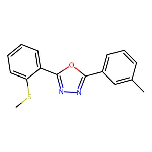 2-(3-Methylphenyl)-5-[2-(methylsulfanyl)phenyl]-1,3,4-oxadiazole structure