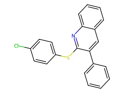 2-[(4-Chlorophenyl)sulfanyl]-3-phenylquinoline structure