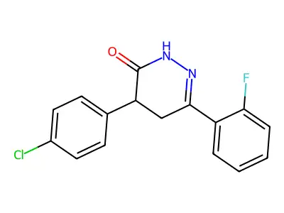 4-(4-chlorophenyl)-6-(2-fluorophenyl)-4,5-dihydro-3(2H)-pyridazinone structure