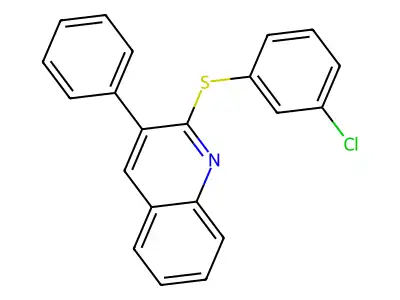 2-[(3-Chlorophenyl)sulfanyl]-3-phenylquinoline structure