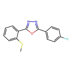 2-(4-Fluorophenyl)-5-[2-(methylsulfanyl)phenyl]-1,3,4-oxadiazole structure