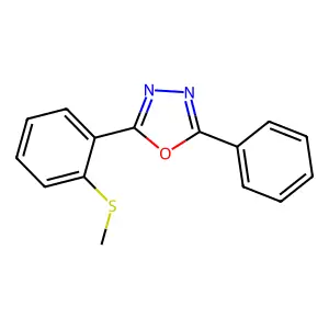 Methyl 2-(5-phenyl-1,3,4-oxadiazol-2-yl)phenyl sulfide structure