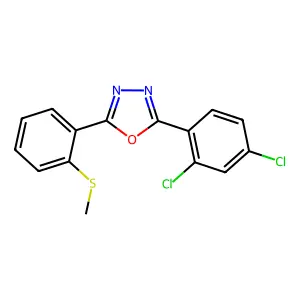2-(2,4-Dichlorophenyl)-5-[2-(methylthio)phenyl]-1,3,4-oxadiazole structure