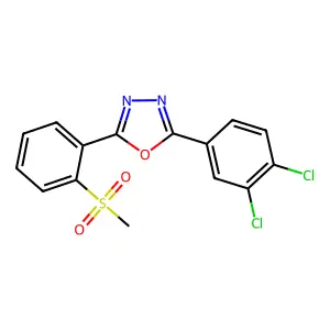 2-(3,4-Dichlorophenyl)-5-(2-methylsulfonylphenyl)-1,3,4-oxadiazole structure