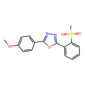 2-(4-Methoxyphenyl)-5-[2-(methylsulfonyl)phenyl]-1,3,4-oxadiazole structure