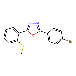 2-(4-Bromophenyl)-5-[2-(methylsulfanyl)phenyl]-1,3,4-oxadiazole structure