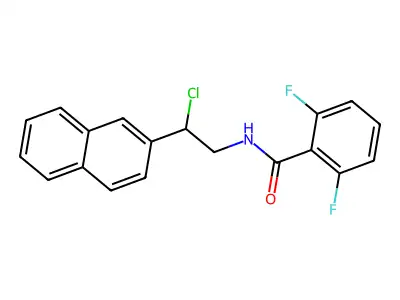 N-[2-chloro-2-(2-naphthyl)ethyl]-2,6-difluorobenzenecarboxamide structure