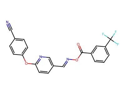 [[6-(4-Cyanophenoxy)-3-pyridinyl]methylideneamino] 3-(trifluoromethyl)benzoate structure