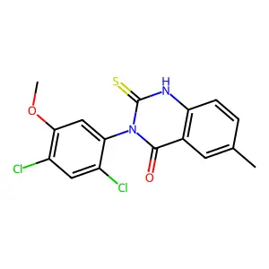 3-(2,4-dichloro-5-methoxyphenyl)-6-methyl-2-sulfanyl-4(3H)-quinazolinone structure