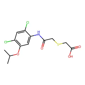 2-{[2-(2,4-Dichloro-5-isopropoxyanilino)-2-oxoethyl]sulfanyl}acetic acid structure